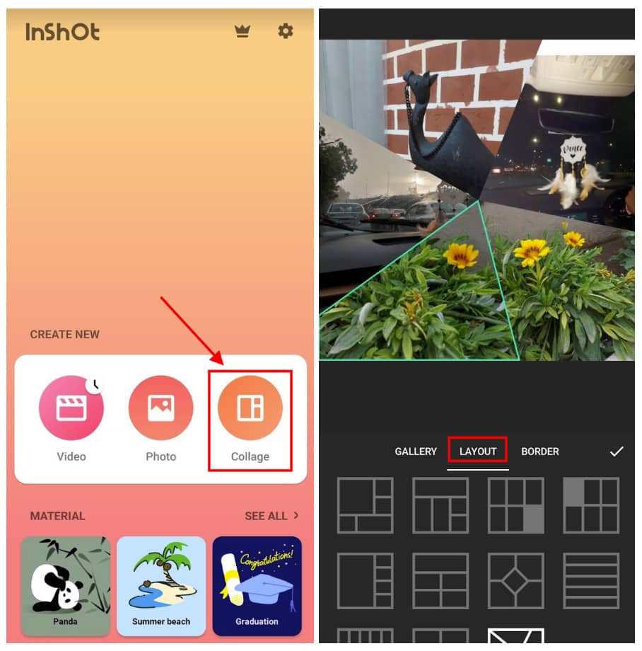 inshot collage app for instagram posts and stories