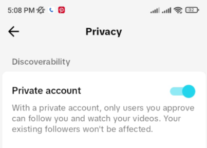 tiktok account privacy