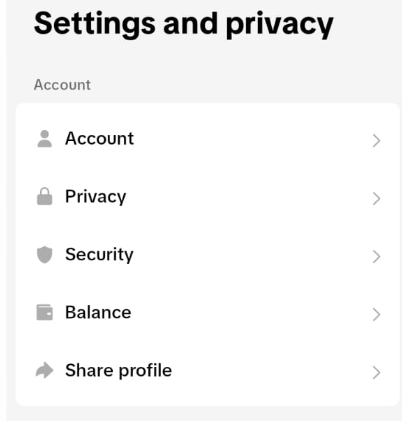 tiktok account settings