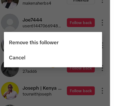 tiktok remove follower
