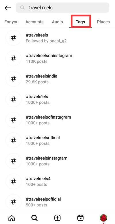 Top Instagram hashtags for travel reels