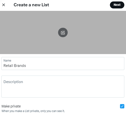 how to create twitter lists screenshot