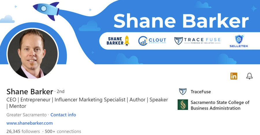 shane barker linkedin profile example