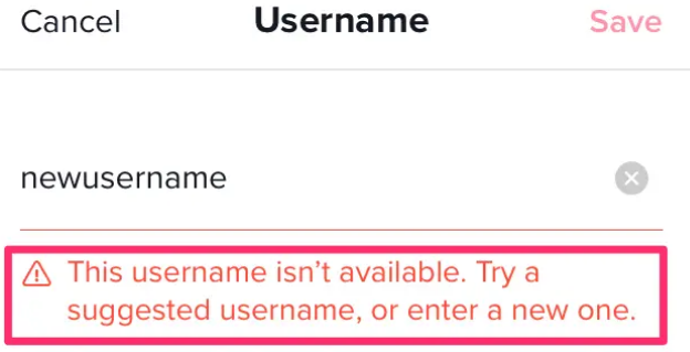 tiktok desired username not available