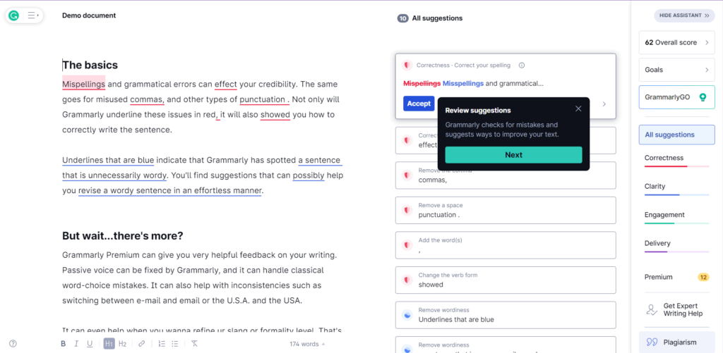 grammarly grammar checker and ai suggestions