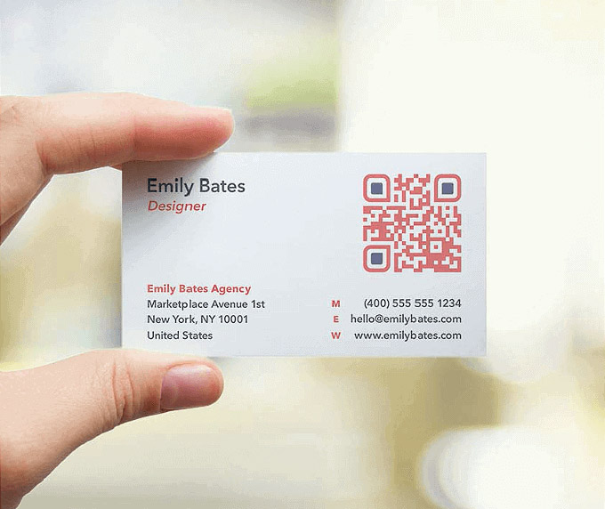 qr code on a business card example