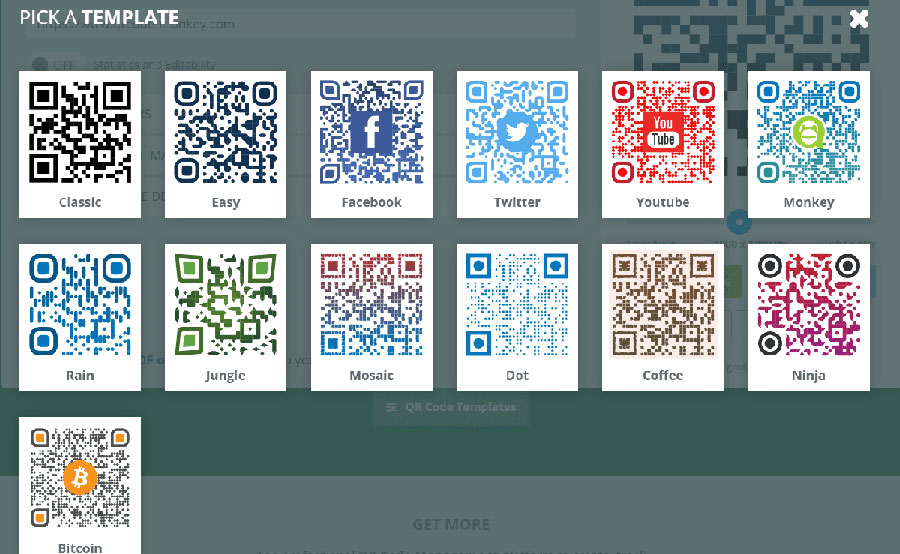 qrcode monkey template options