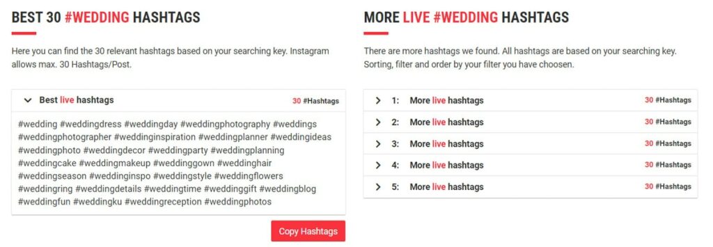 all hashtag results live hashtags