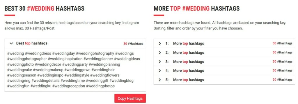 all hashtag results top hashtags