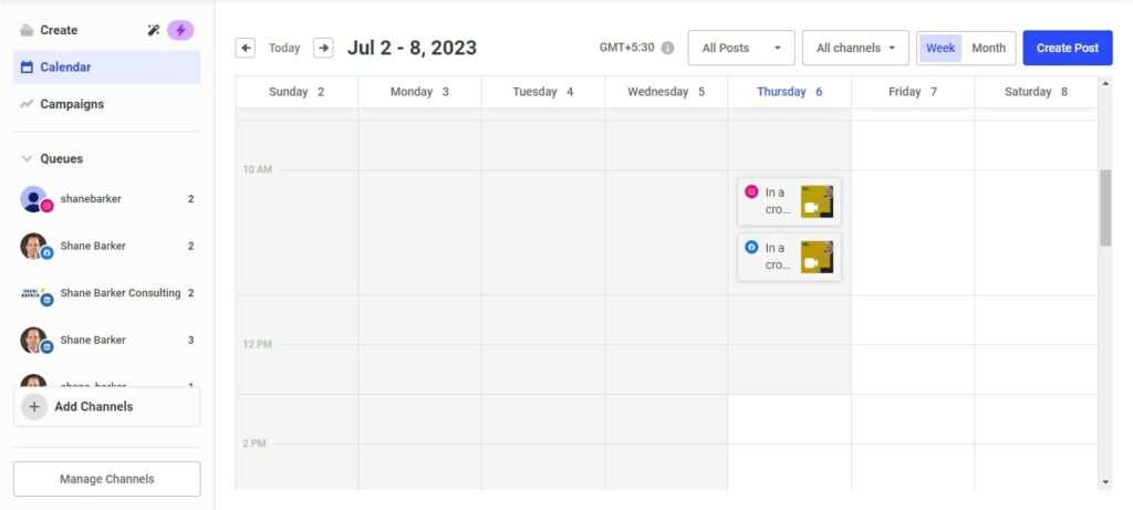 Buffer Scheduling calendar